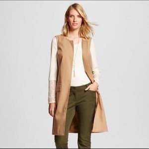 Long Vest Coat - Camel - Size 2